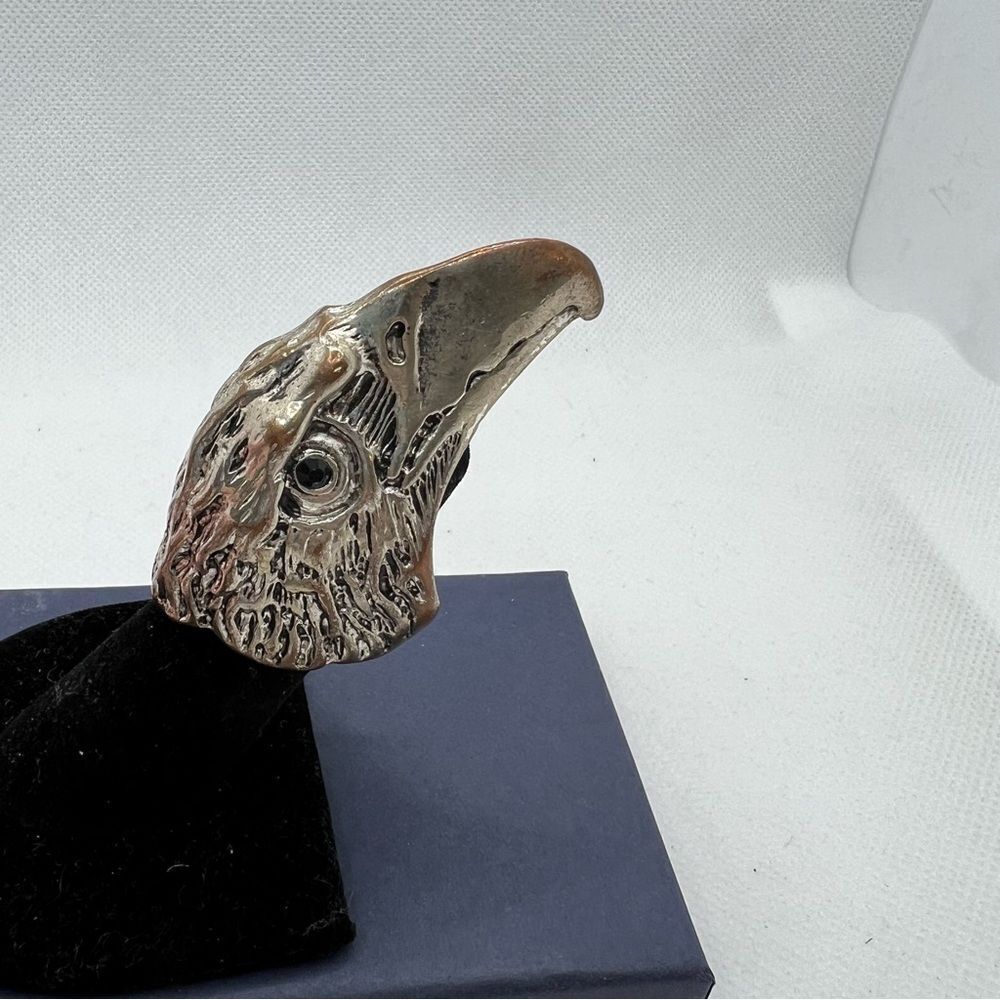 Silver Eagle Head Ring - Size 7.5 - image 4